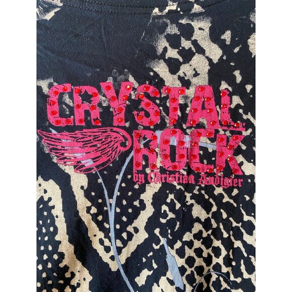 Crystal Rock snake skin crystal locket L/S tunic top / mini dress NWT L. - Picture 7 of 9
